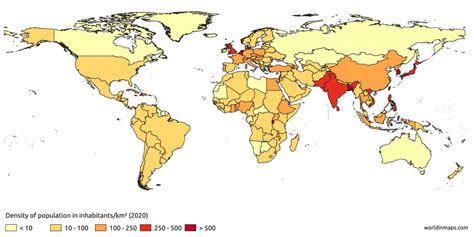 world population density by country.